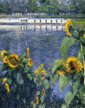 Gustave Caillebotte : Sunflowers on the Banks of the Seine